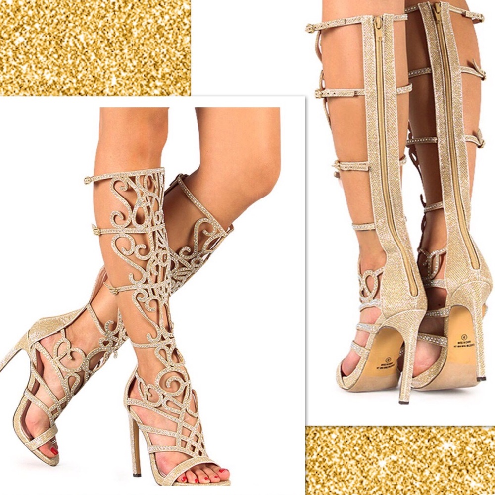 ✨CELESTE | Glitter Knee High Rhinestone Stiletto✨